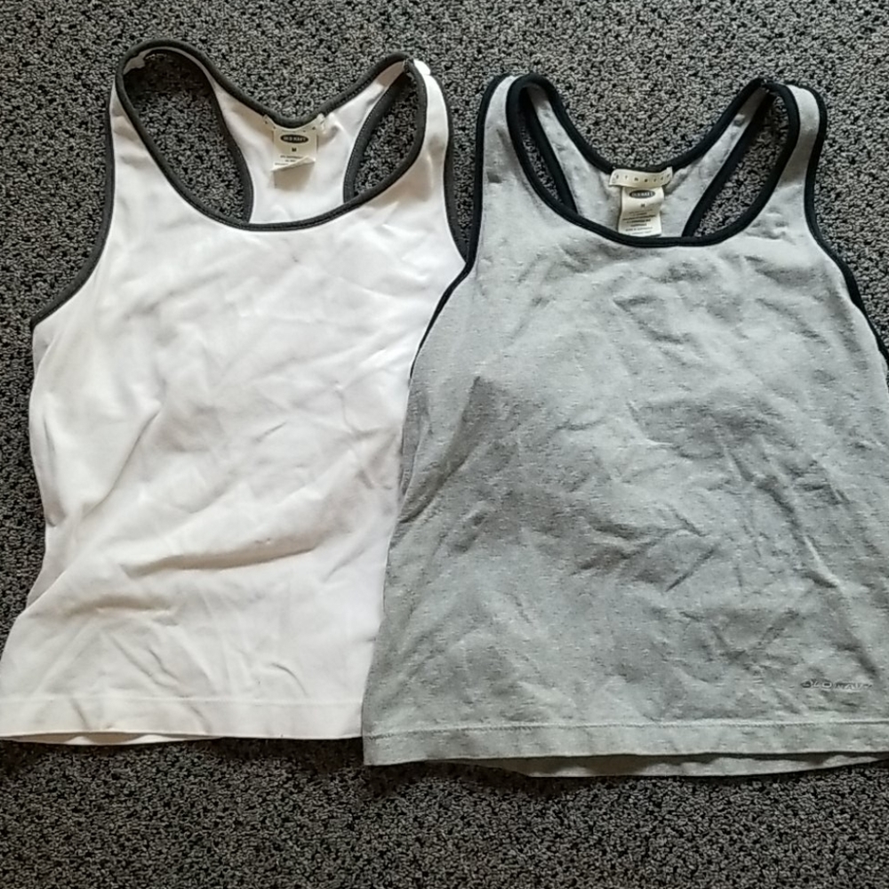 Old Navy racer back tank tops with built-in bra